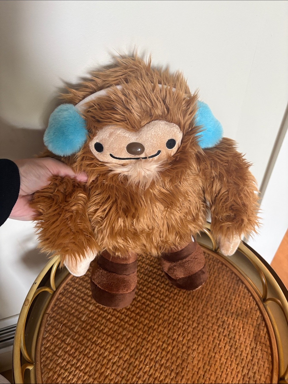 Olympic Plush Brown Sloth Toy with Blue Ear Muffs - Soft Kids Stuffed Animal